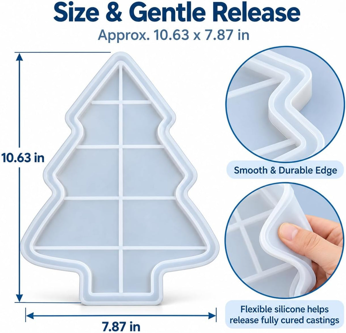 Christmas Tree Silicone Tray Casting Mold for Resin and Concrete