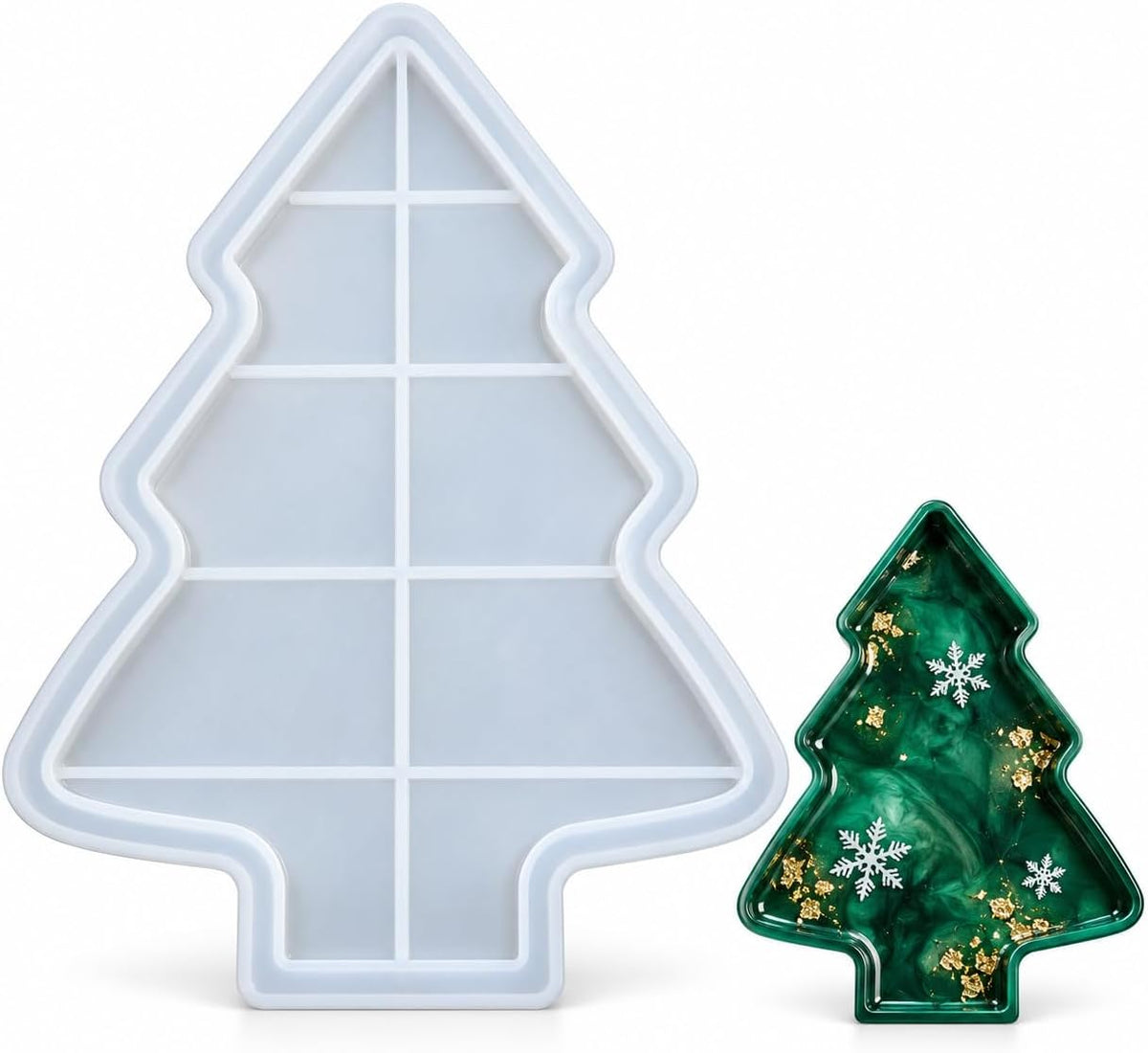 Christmas Tree Silicone Tray Casting Mold for Resin and Concrete