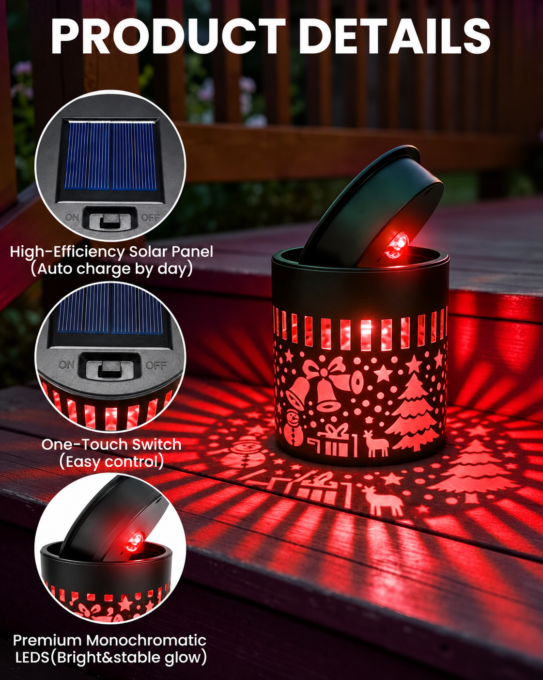 Kindulo™ Christmas Decorative Solar Projection Light, IP65 Waterproof