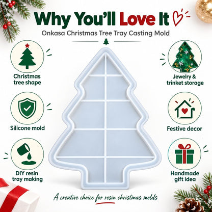 Christmas Tree Silicone Tray Casting Mold for Resin and Concrete