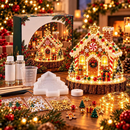 Resin Tree Night Light, Christmas DIY Kit, Holiday Craft Gift