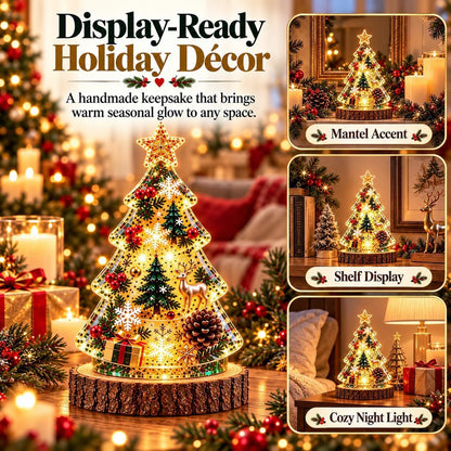 Resin Tree Night Light, Christmas DIY Kit, Holiday Craft Gift