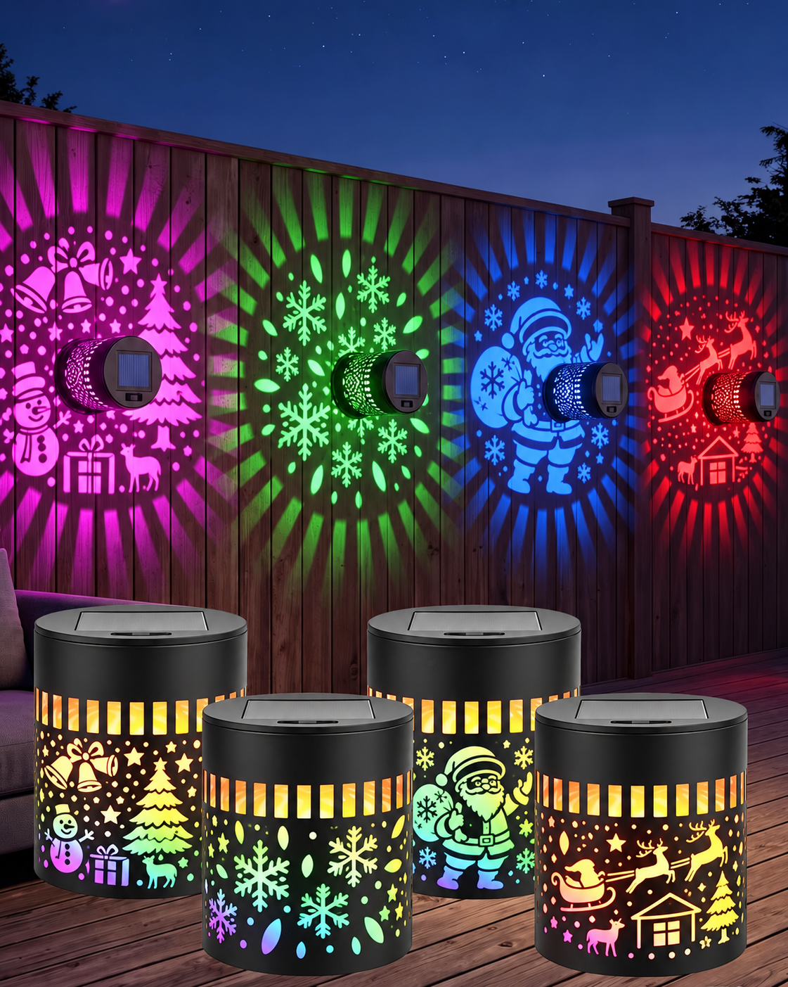 Kindulo™ Christmas Decorative Solar Projection Light, IP65 Waterproof