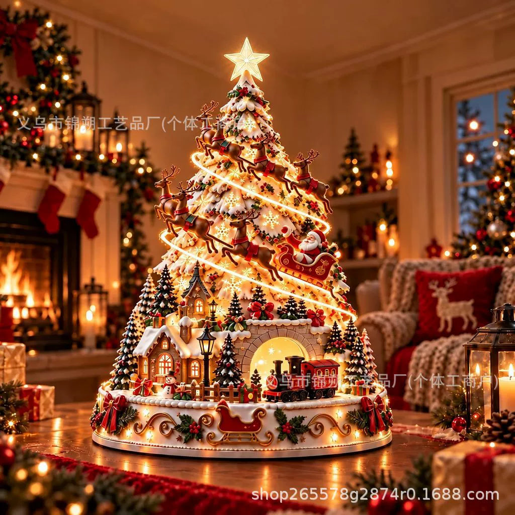 Cross-border christmas village projection centerpiece christmas village
