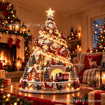 Cross-border christmas village projection centerpiece christmas village
