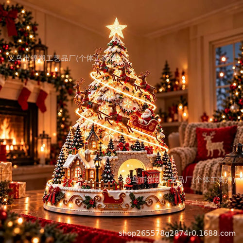 Cross-border christmas village projection centerpiece christmas village