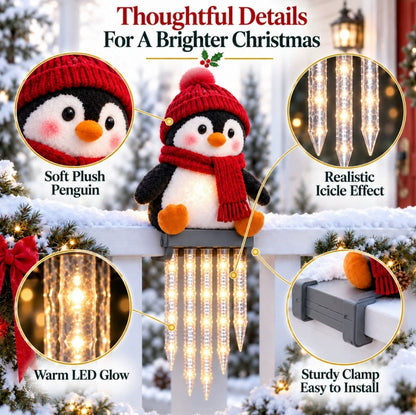 WinterGlow Snowman Icicle Light Decor – Snowman-shaped icicle lights