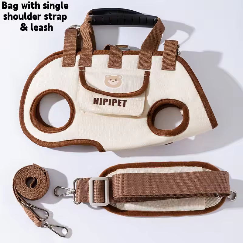 Dog Bag Out Portable Breathable Multi-Functional Traction Backpack Easy to Clean Backpack Breathable Adjustable Cat Bag Petstrap