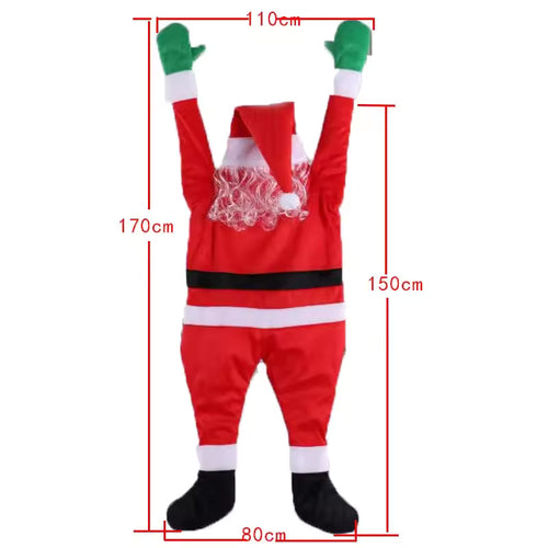 Climbing Santa Claus Hanging Decoration Christmas Ornament Outdoor Holiday Prop Party Decor for Yard Wall Window Home Indoor