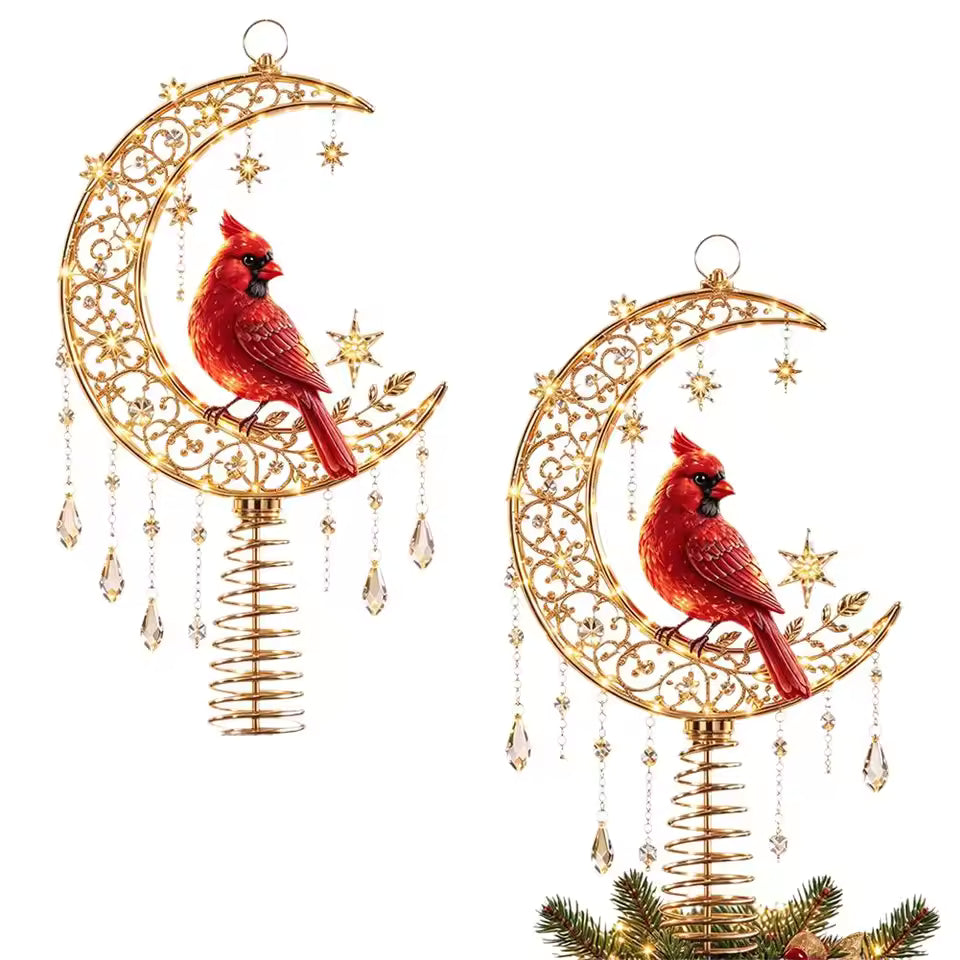 2D Acrylic Christmas Tree Topper With LED Lights Ornaments For Christmas Home Party Decoration Festival Party New Year