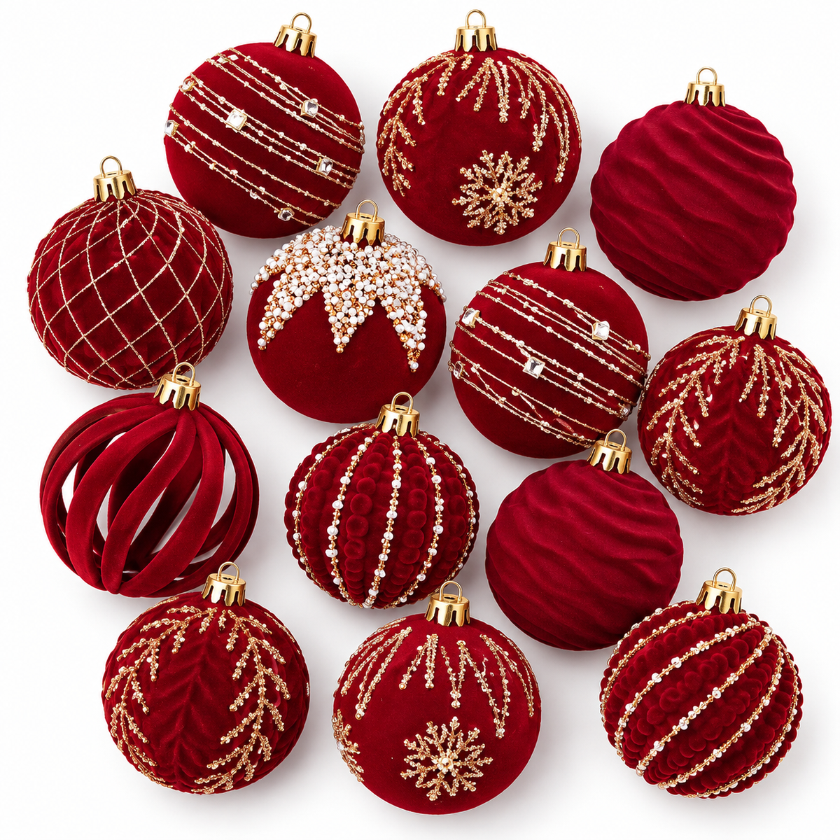 Ruby Velvet Ornaments